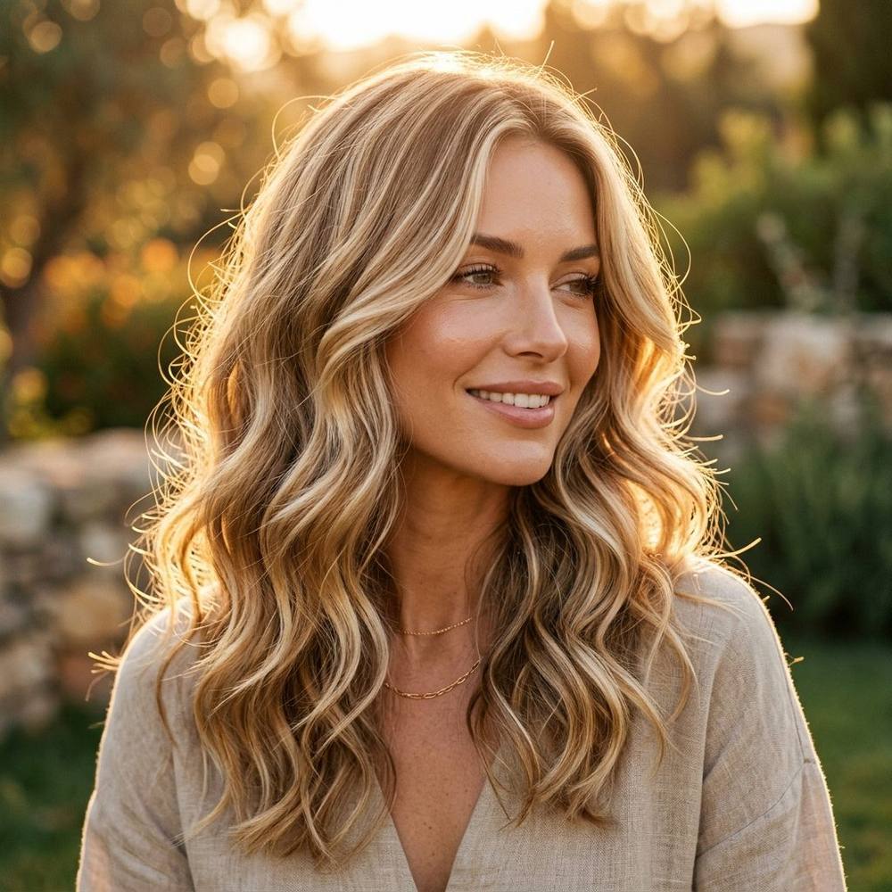 Luxury Blonde Waves & Cut